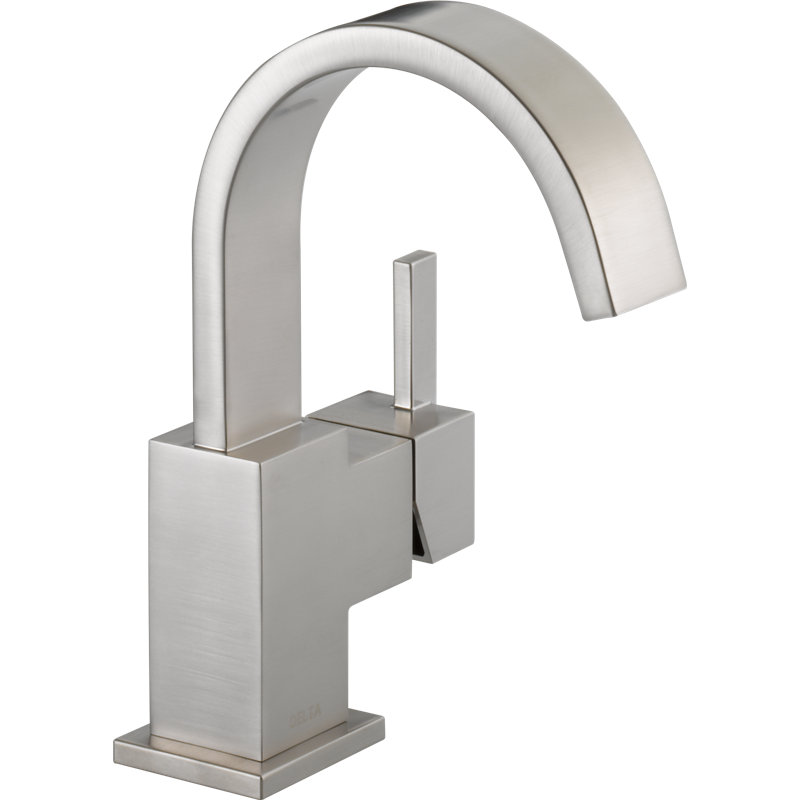 Vero Single Hole Bathroom Faucet with Drain Assembly, Single Handle Bathroom Sink Faucet, Brilliance Stainless