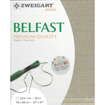 32-Count Opalescent Raw Precut Belfast Cross Stitch Fabric by Zweigart 3609/11