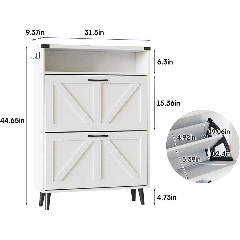 Shoe Cabinet With Open Storage Space