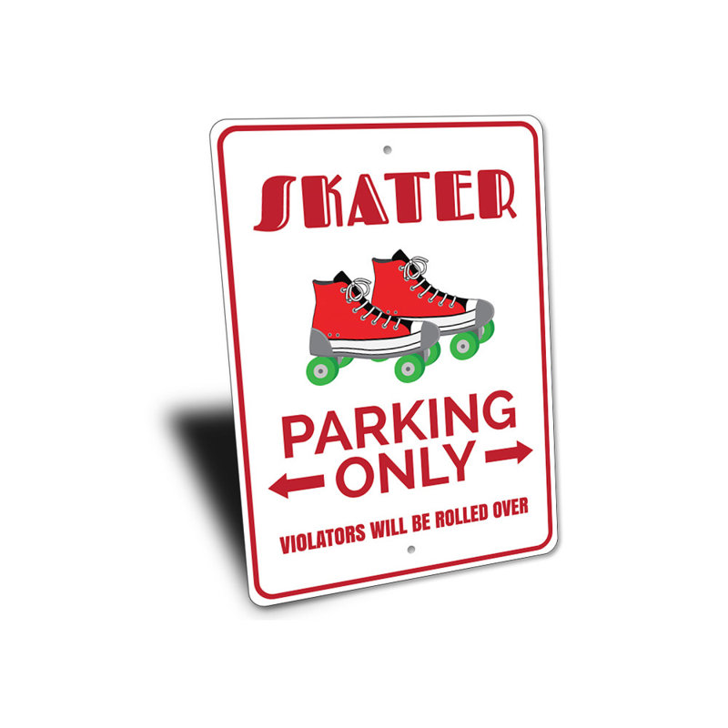 Hindrik Roller Skate Parking Sign, 18" H x 12" W x 0.06" D