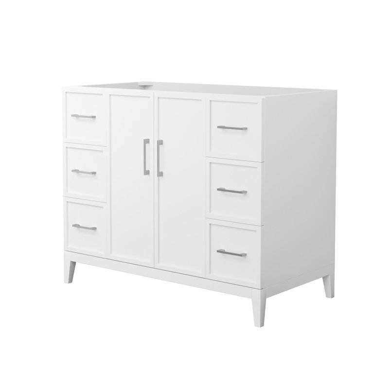 Elan 41'' W Single Bathroom Vanity Base, White/Brushed Nickel