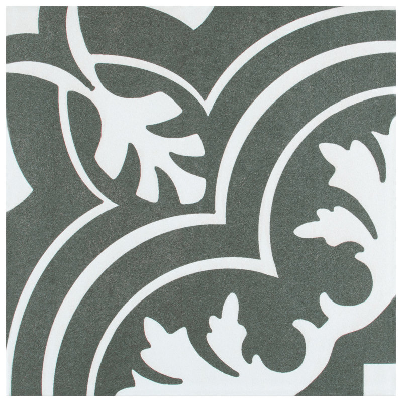 Twenties 8" x 8" Ceramic Patterned Wall and Floor Tile