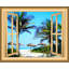Décalcomanie murale fenêtre de plage 3d sandy beach-28474591