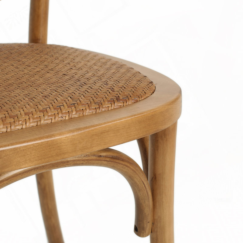 PE Wicker Outdoor Chairs, Brown Cushion/Natural Frame