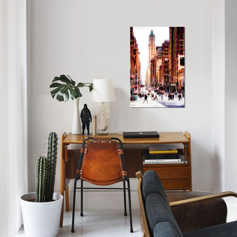 «City on the Move», impression sur toile, H 60 po x l 40po x P 1,5 po, Toile tendue, Pas de tapis
