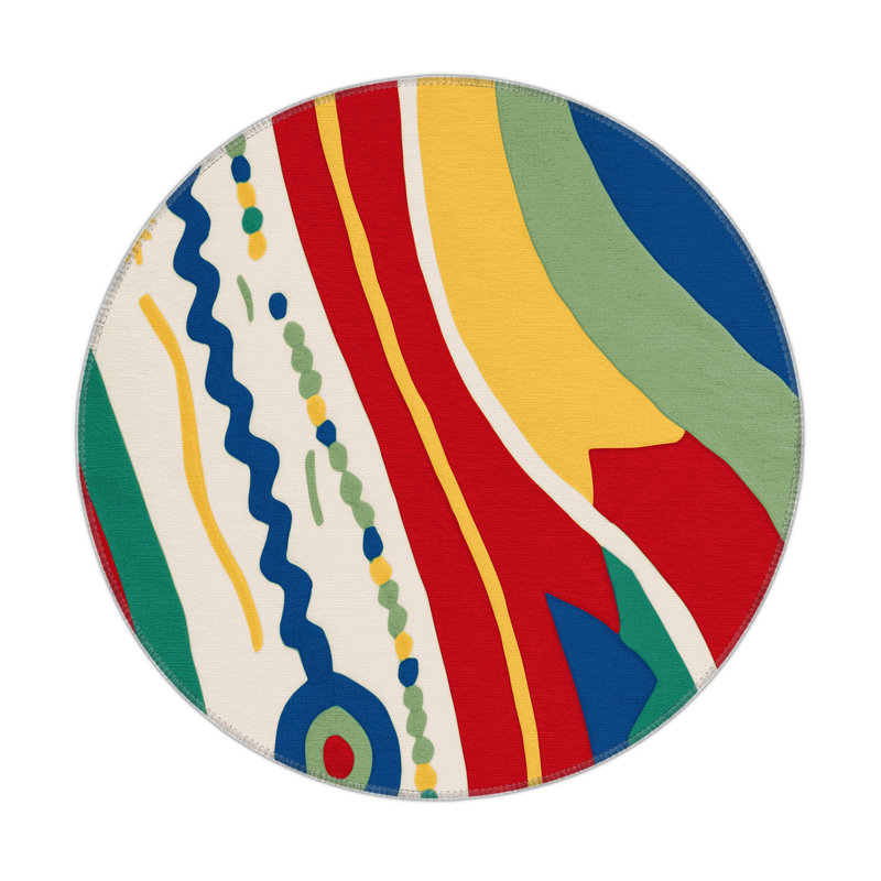 Peppy Loop Indoor And Outdoor Area Rug, Round 5'