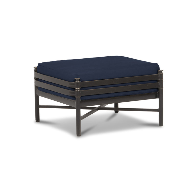 Lancaster Outdoor Ottoman, Spectrum Indigo Sunbrella® Plainweave