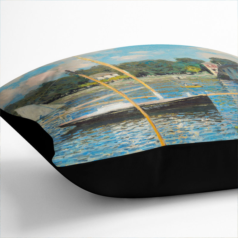 The Bridge at Argenteuil Scatter Cushion, 40cm H x 40cm W x 15cm D, Black