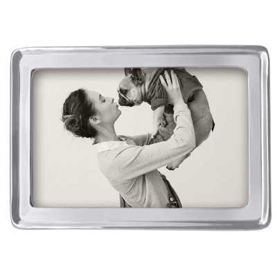 Silver Metal Beveled Picture Frame