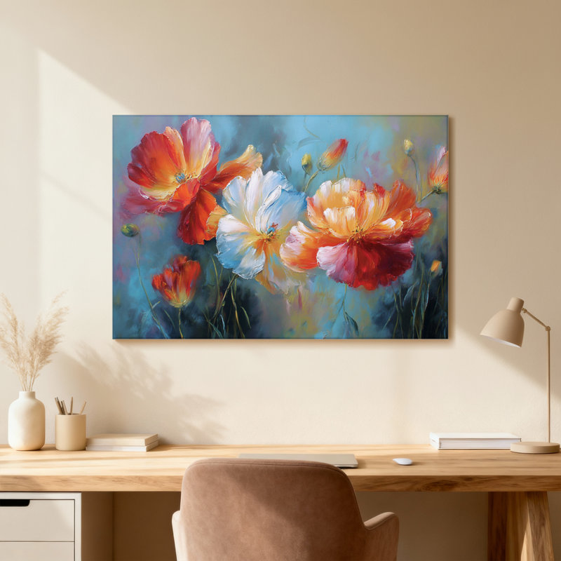 Plantes et fleurs, impression florale sur toile, H 12 po x l 18 po, Toile tendue, Ne s’applique pas