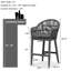 Tabourets de bar et de comptoir d'extérieur Aleza avec coussin souple imperméable-406576263-406576260-406576261
