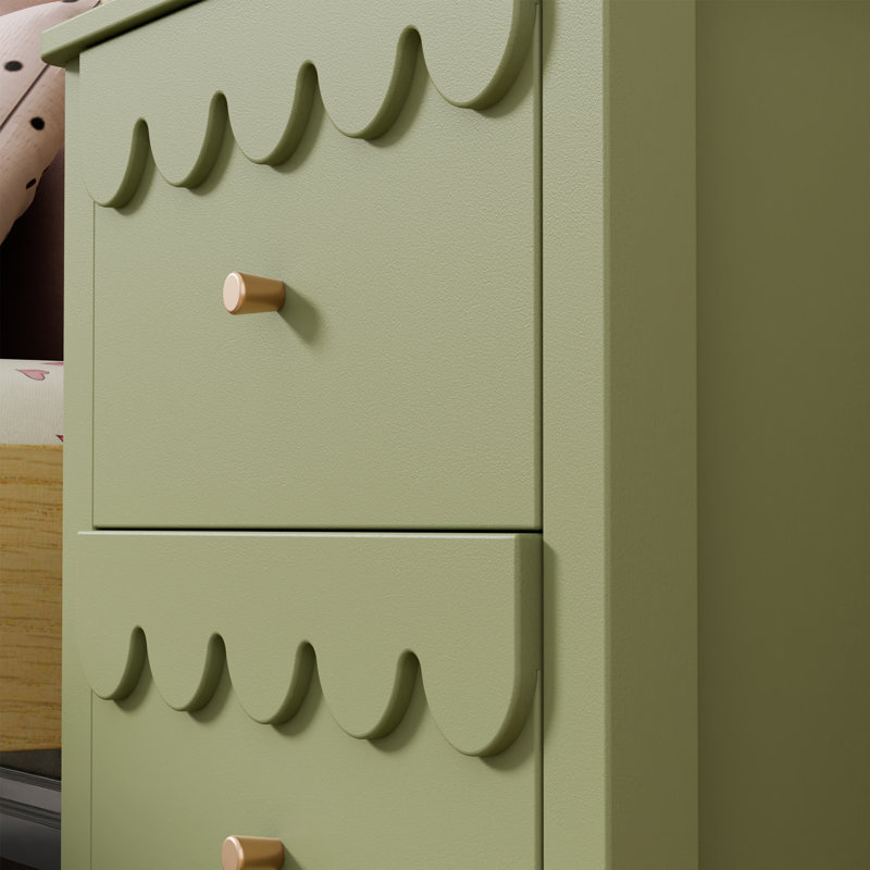 Table de chevet en forme de nuage de 19,7 po Dorlan, Vert