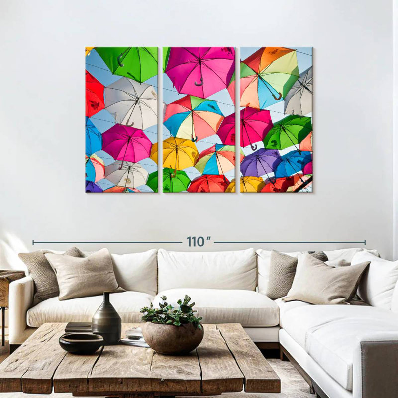 Kerner Colorful Umbrella Decoration, 48" H x 74" W