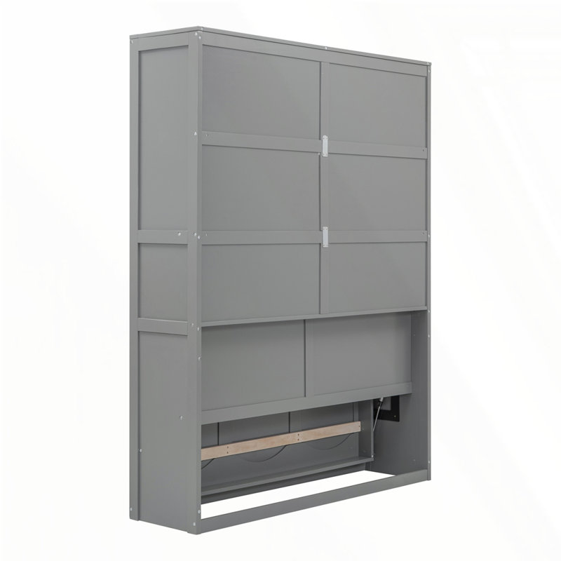 Lit escamotable mural avec tablettes Murphy, Gris