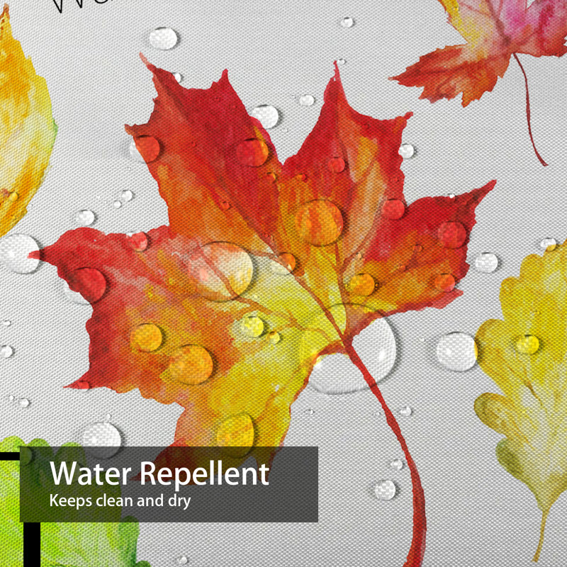 Colorful Watercolor Autumn Fall Leaves Shower Curtain with 12 Hooks, L 72 po x l 78 po