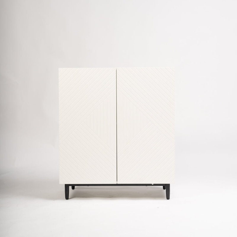 Addae Wide Sideboard, 88cm H x 75cm W x 45cm D (2 doors), White