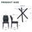 4 Piece Table Set (Black,Transparent)-1463257850