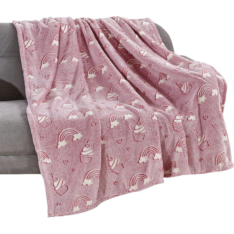 Jeté uni tissé / mousseline, Arc-en-ciel rose