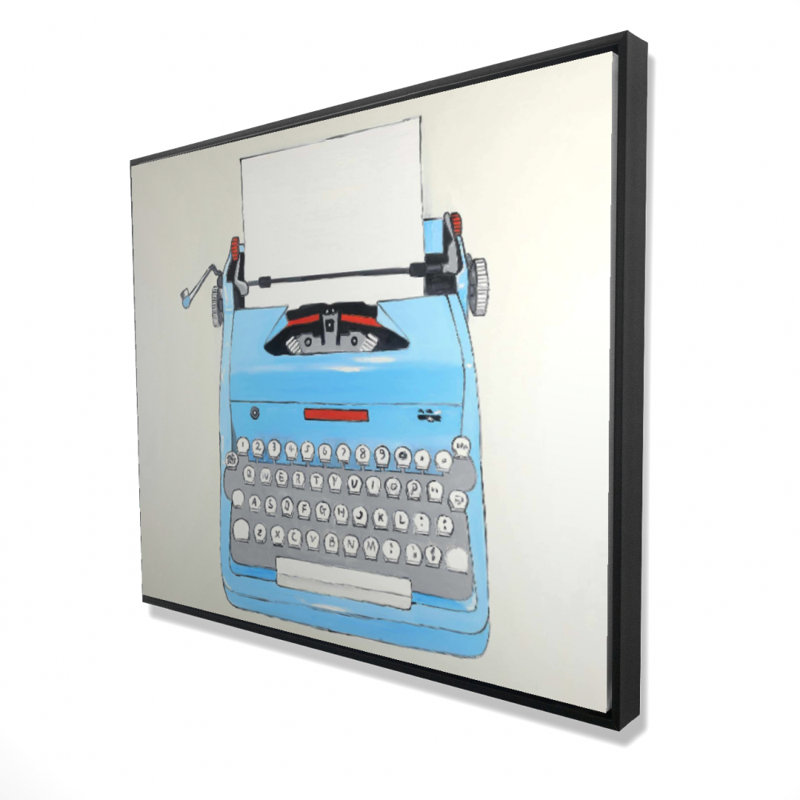 Blue Typewritter Machine Print On Canvas