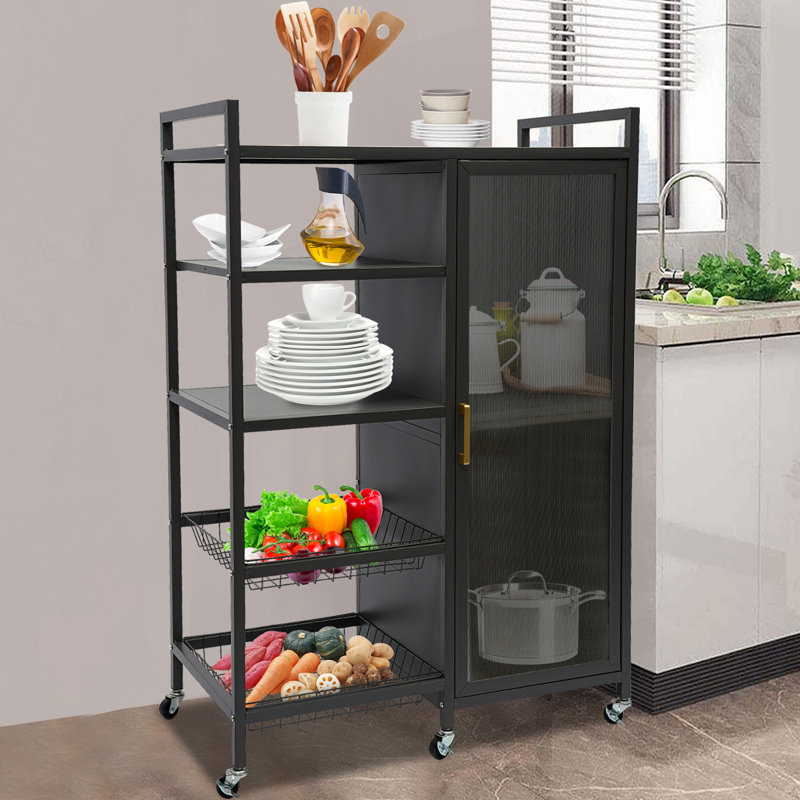 Armoire de rangement à 4 niveaux avec roulettes