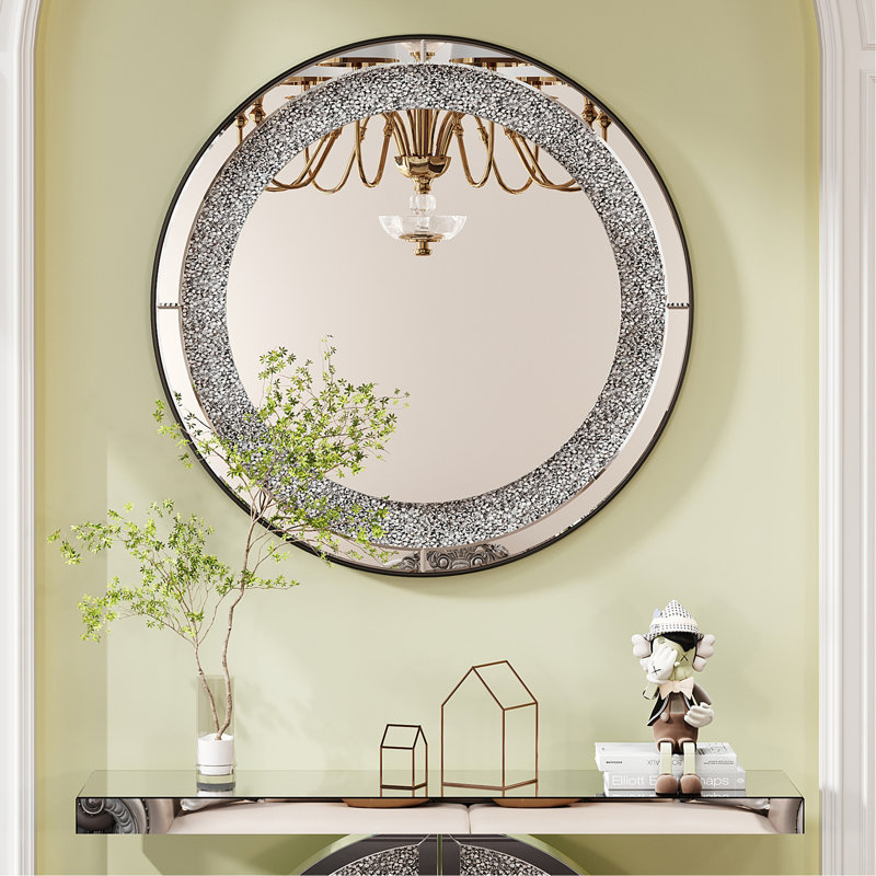 Miroir rond en cristal 33,46 "(85Cm)