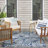 Alizay Floral Polypropylene Indoor/Outdoor Area Rug in White/Navy Blue-1225729788