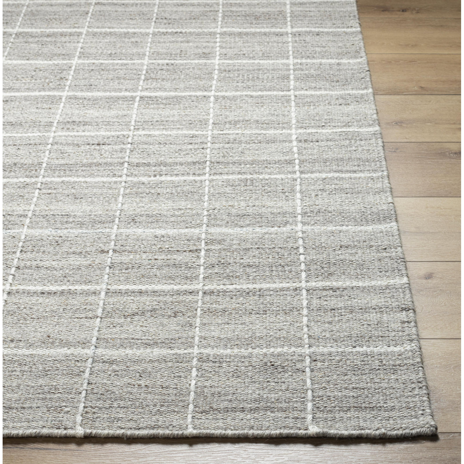 Lavande Hand-Woven Geometric Gray Rug, Runner 2'6" x 8'