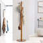 Aylla Hook Adjustable Height Wooden Coat Stand Hat Rack Entryway Hallway Furniture