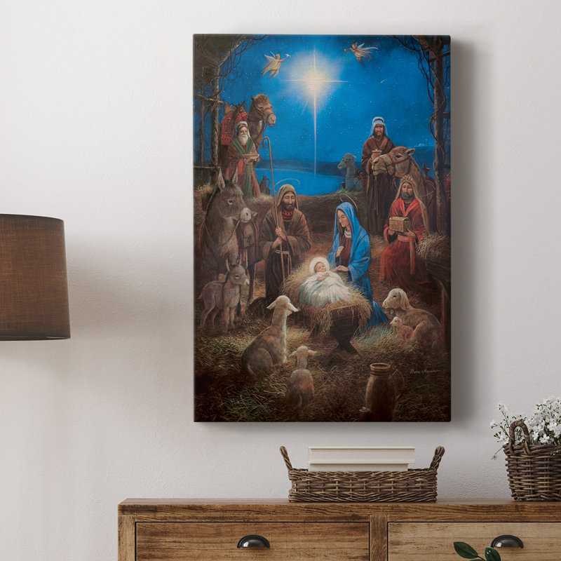 La crèche de Noël - Cavas, H 27 po x l 18 po