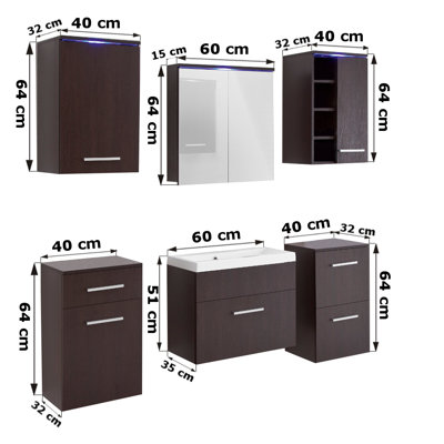 7-tlg. Badmöbel-Set Whetstone