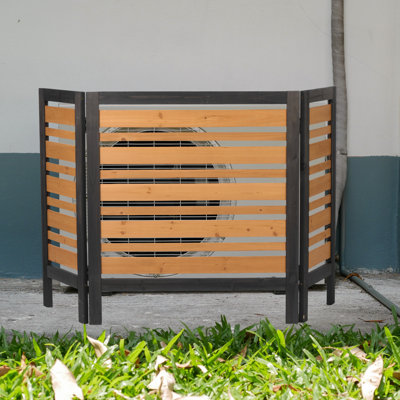 3 Wood Privacy Panel, Air Conditioner Fence Screen For Outdoor Backyard Patio Garden, 38"x42"