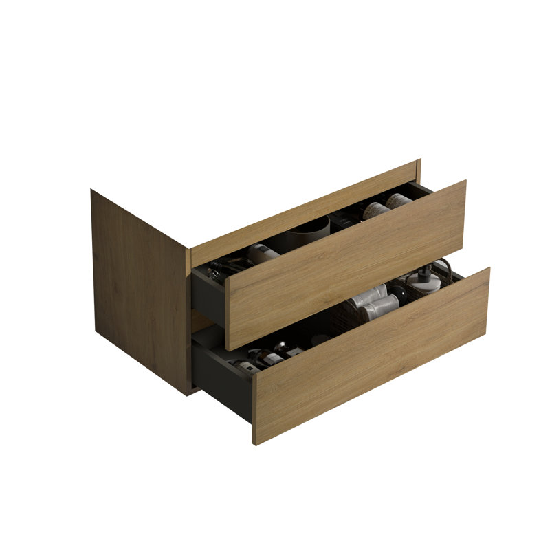 Armoire murale moderne - chêne naturel, deux tiroirs spacieux pour les tiroirs de salle de bain et conception pratique