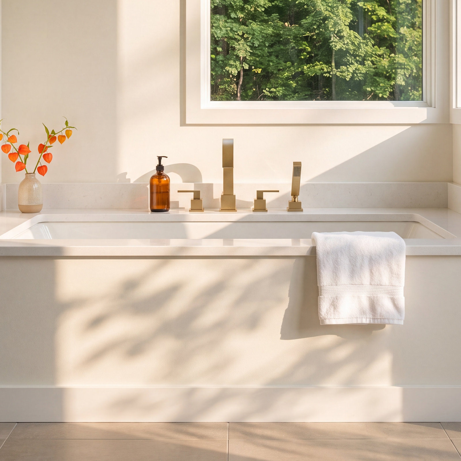 Vero Deck Tub Filler with Handshower, Brilliance Champagne Bronze
