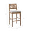 Tabouret de comptoir rembourré en chêne et gris avec structure en bois massif, assise requise en chêne, nécessaire
