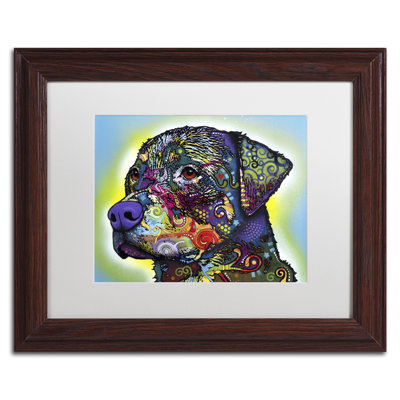 Impression d’art graphique sur toile encadrée « the Rottweiler » par Dean Russo