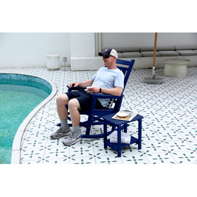 Chaise Adirondack pliante avec table d'appoint, ensemble de chaises Adirondack 3 pièces à texture de bois (comprend 2 chaises et 1 table)