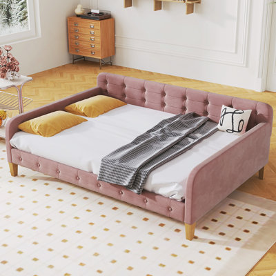 Upholstered Daybed With 4 Support Legs