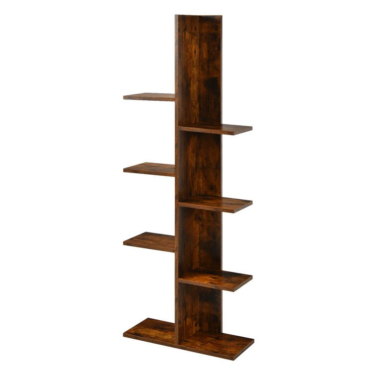 Tangkula 2-tier Free Standing S-shaped Bookcase Multifunctional