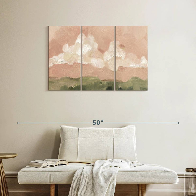 Avery, brume rose, coucher de soleil I, H 24 po x l 38 po