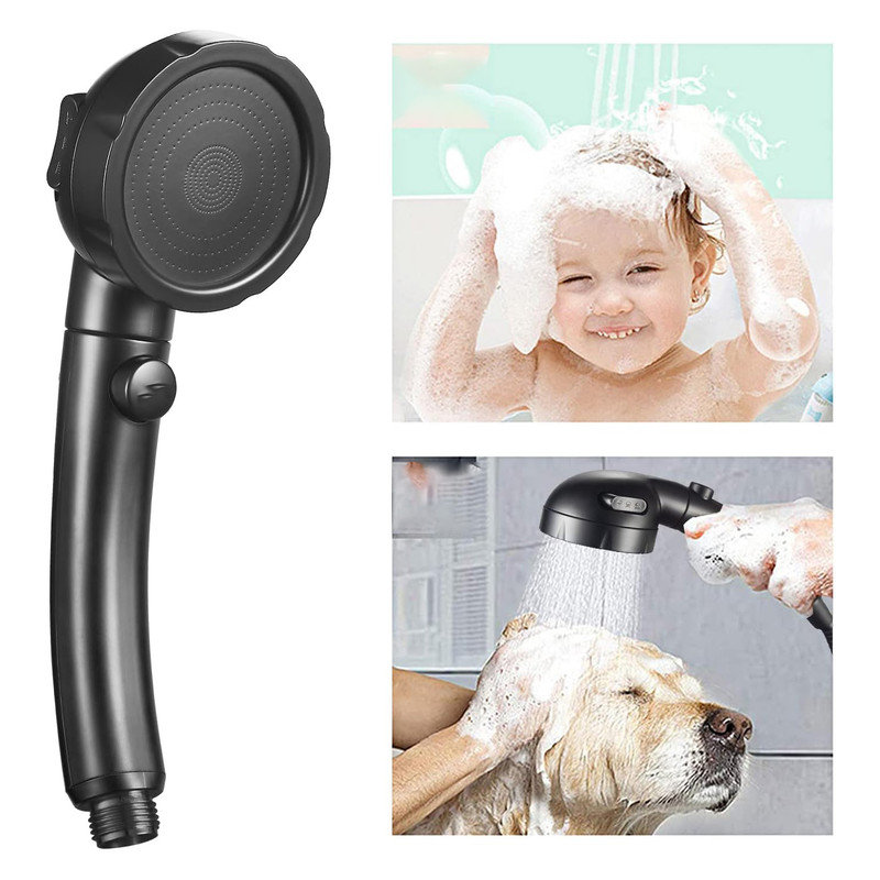 Black Nickel Handheld Shower Head with Pause Switch and 3 Spray Modes