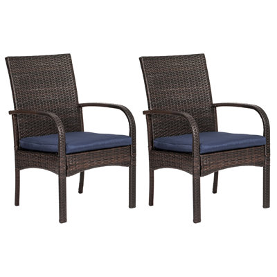 Podington Premium All-Weather Wicker Outdoor Dining Armchair with Cushion
