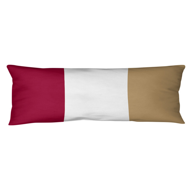 Abel Polyester Medium Pillow, Maroon/Gold