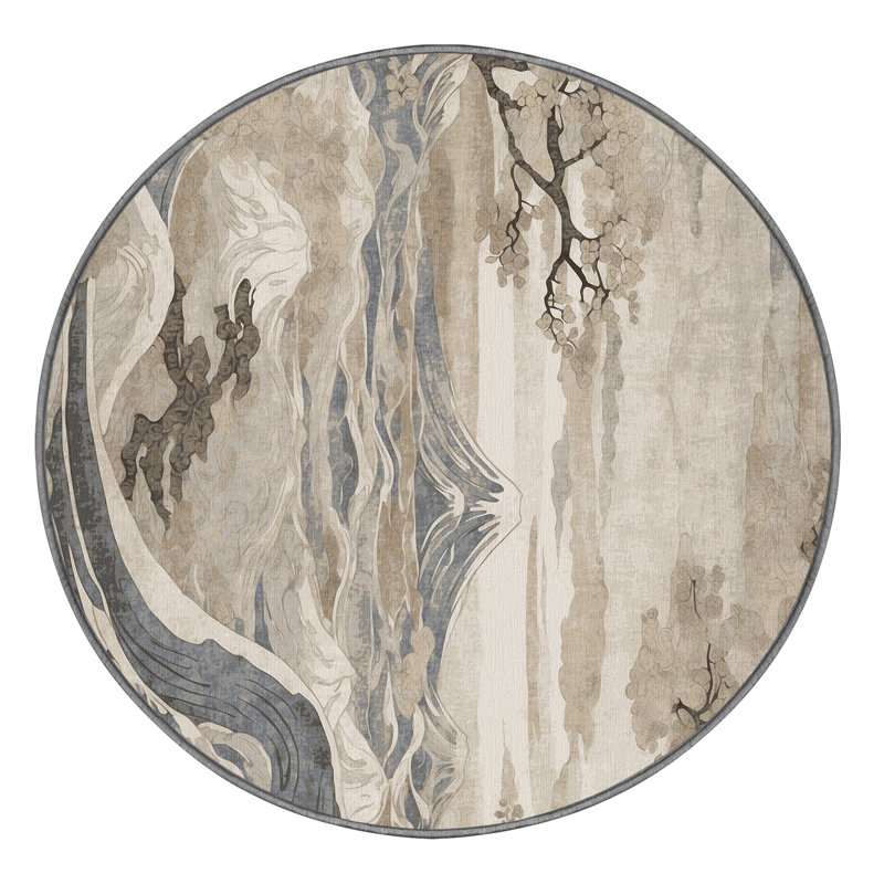 Elegant Waves Rug, Round 6'