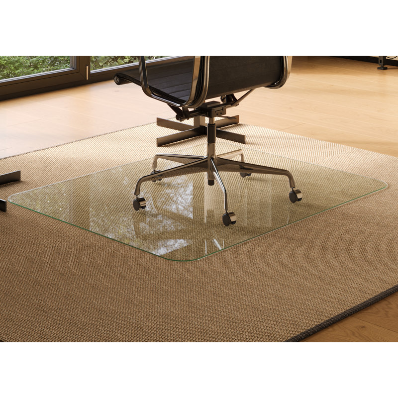Office Source Glass Chair Mat | Clear Tempered Glass | 48"W X 72"D