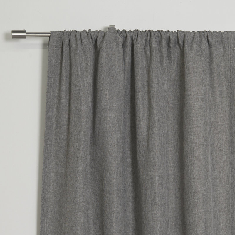 Reyna Room Darkening Curtain Single Panel, Gray, 52" W x 63" L