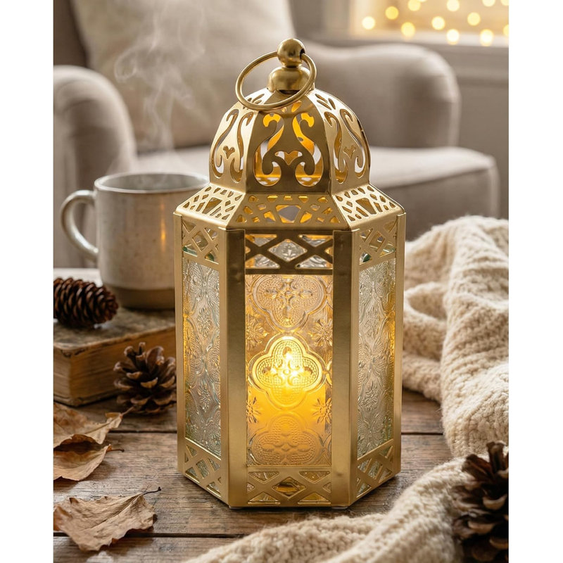 Lanterns Moroccan Candle Lanterns Decorative Set of 3 for Floor