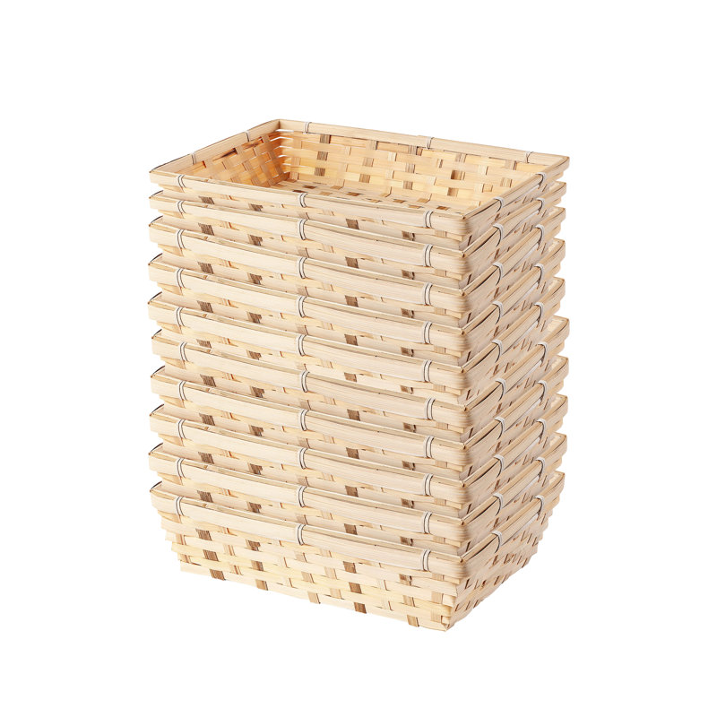 Bamboo Hamper Display Trays (Set of 10), 9" H x 20" W x 30" D