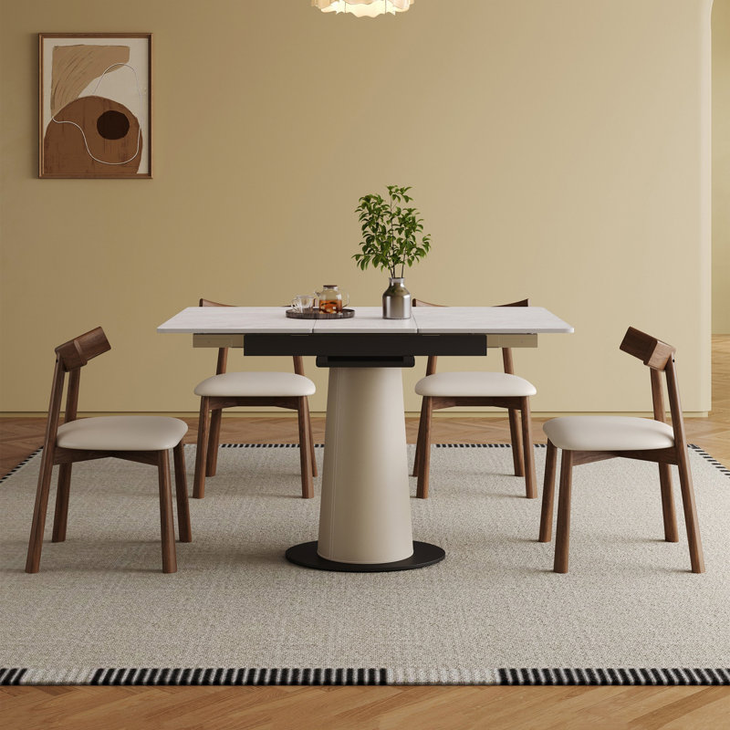 Ensemble de table de salle à manger 5 pièces, table rétractable extensible avec 4 chaises pour petits appartements