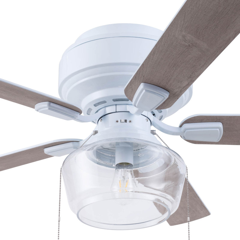MaCenna 52'' Ceiling Fan with Light Kit, White/Light Barnwood