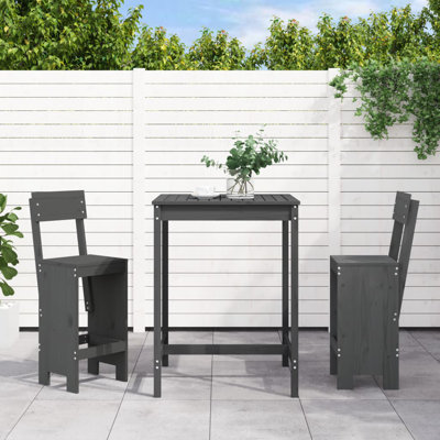 Netrapal 17 Stories Bar Set with Wood Frame and Solid Wood Outer Material